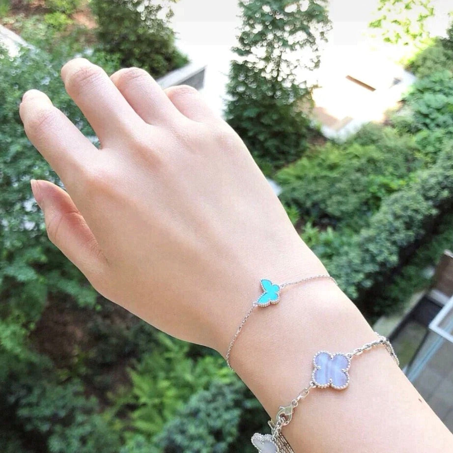 [Everoly JW]BUTTERFLY TURQUOISE BUTTERFLY BRACELET SILVER