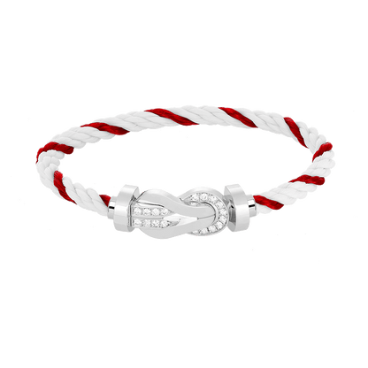 [Everoly JW]CHANCE LARGE 8 FIGURE BUCKLE HALF DIAMOND BRACELET SILVER