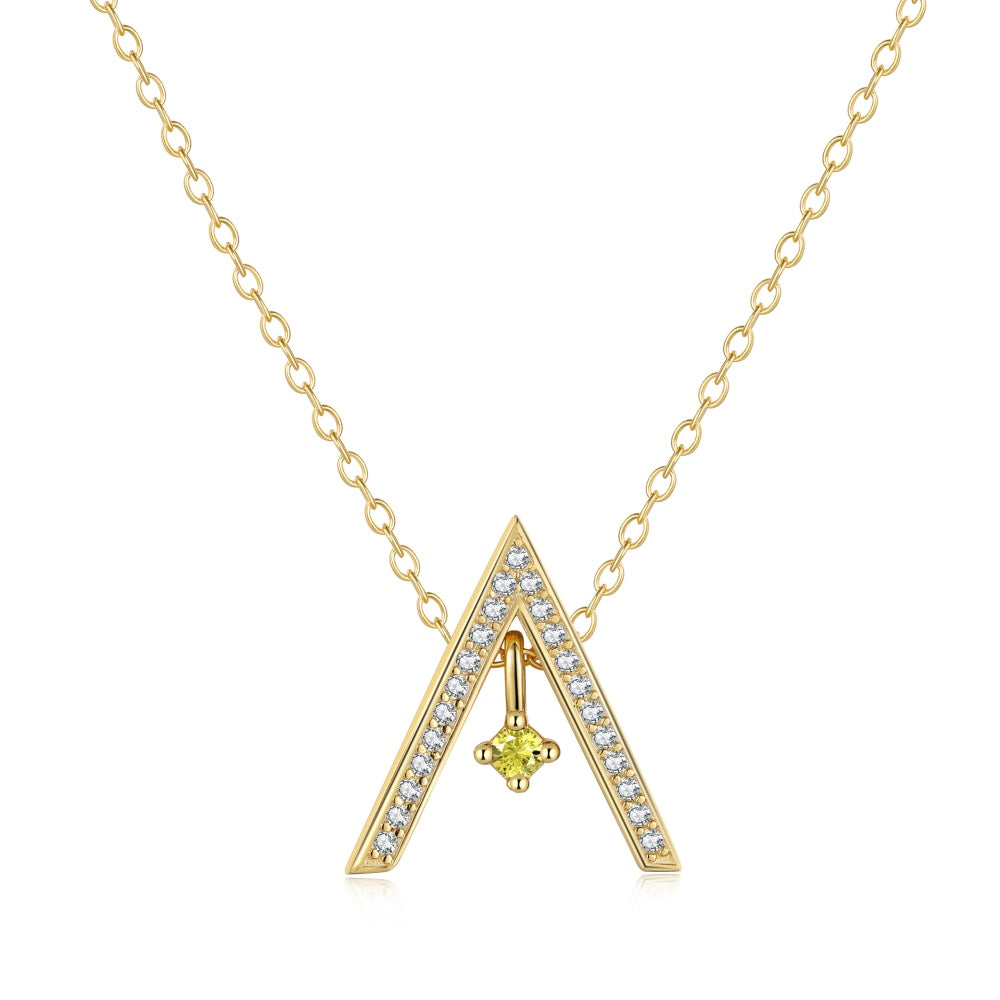 [Everoly JW]Sparkling "A" Shape Necklace