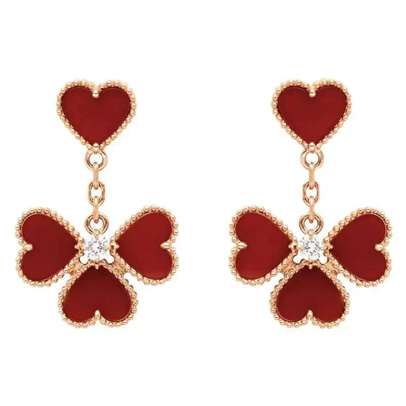 [Everoly JW]SWEET CLOVER CARNELIAN EARRINGS