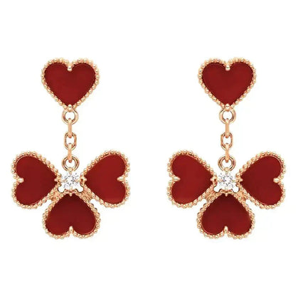 [Everoly JW]SWEET CLOVER CARNELIAN EARRINGS