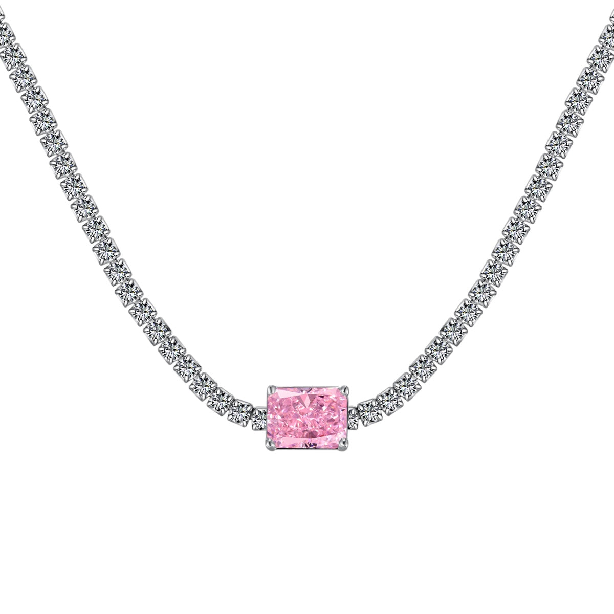 [Everoly JW]2.0 carat Ornate Emerald Cut Necklace