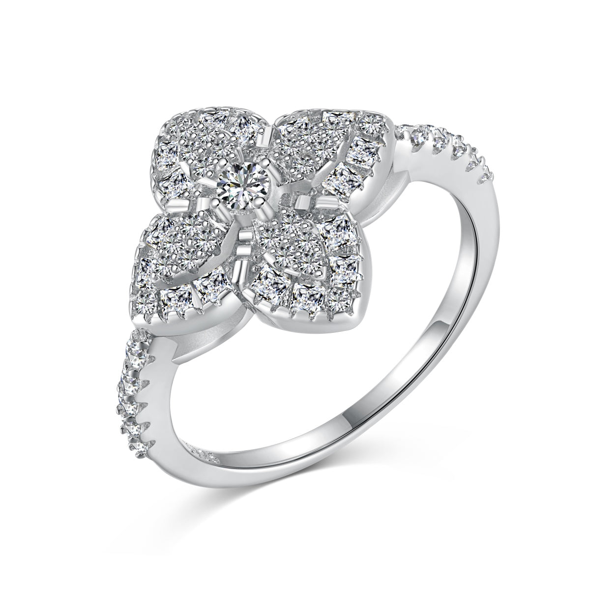 [Everoly JW]Luxurious Colorful Flower Shape Banquet Ring