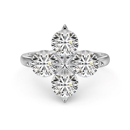 [Everoly JW]Four-Leaf Clover Eight-Pointed Star Ring