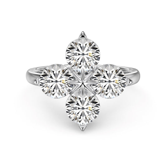 [Everoly JW]Four-Leaf Clover Eight-Pointed Star Ring