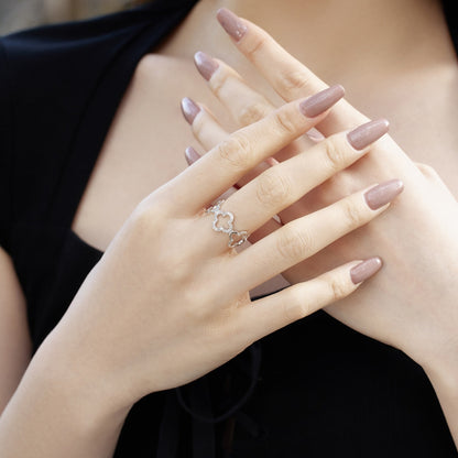 [Everoly JW]Hollow Design Four-Leaf Clover Flower Shape Ring