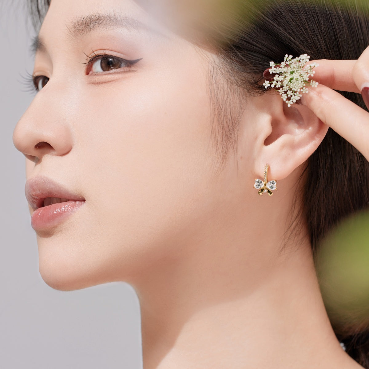 [Everoly JW]Exquisite Earrings With Heart-Shaped Bow Design