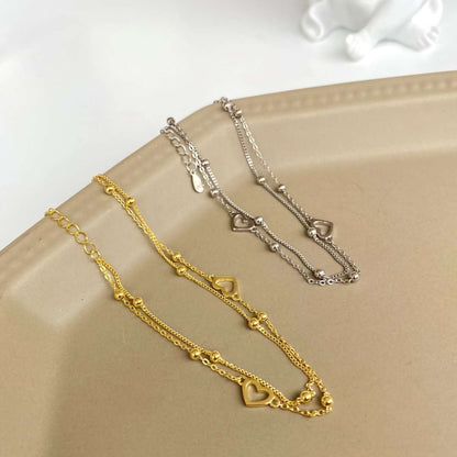 [Everoly JW]Dainty Double Layer Love Heart Bracelet