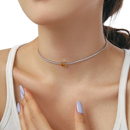 [Everoly JW]2.0 carat Ornate Emerald Cut Necklace