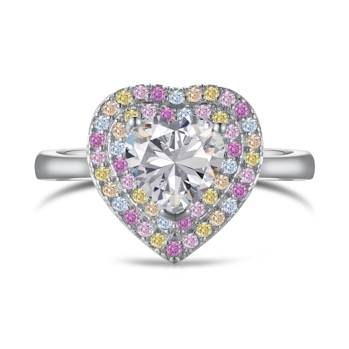 [Everoly JW]Delicate Ebullient Heart Shape Wedding Ring
