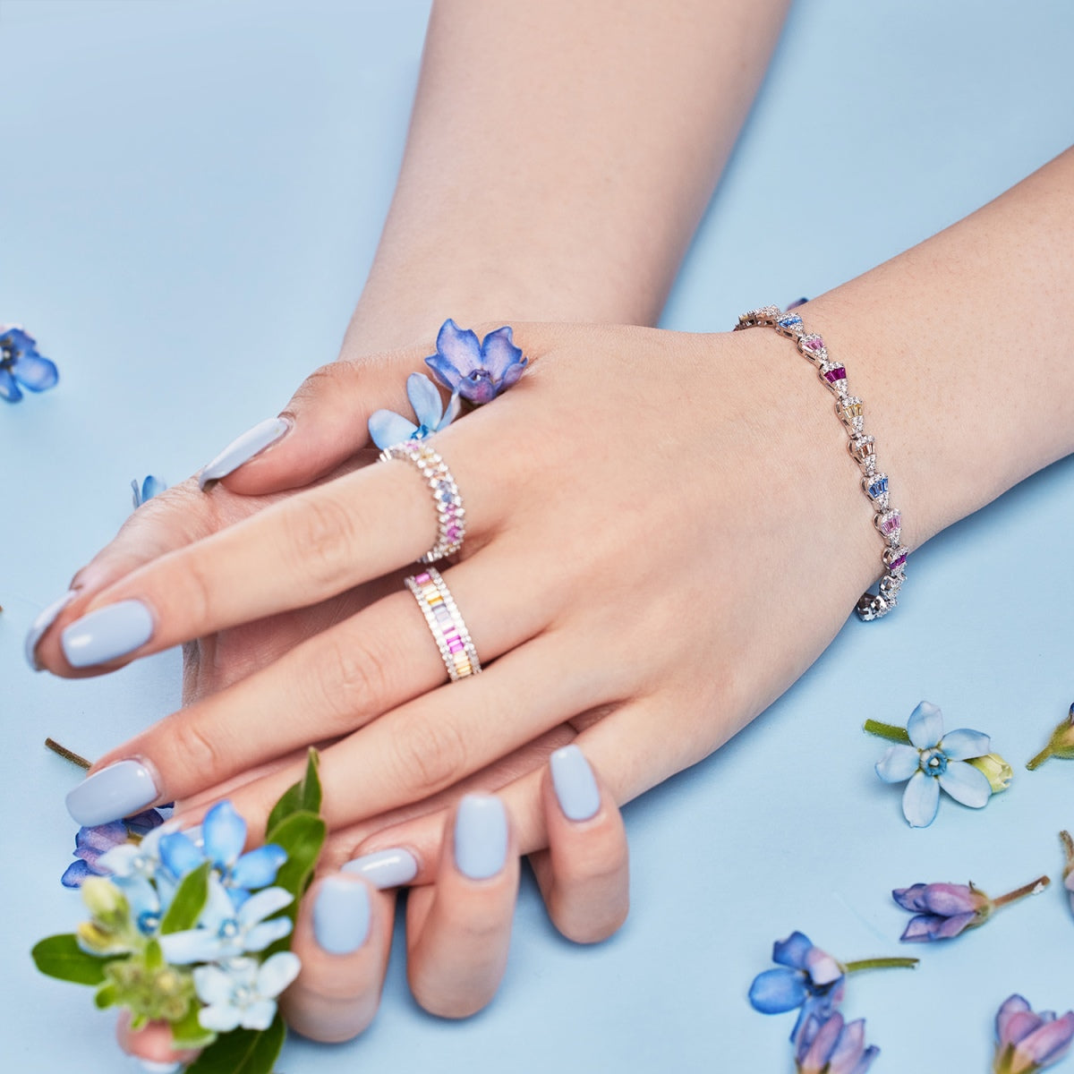 [Everoly JW]Dainty Kaleidoscopic Emerald Cut Daily Ring