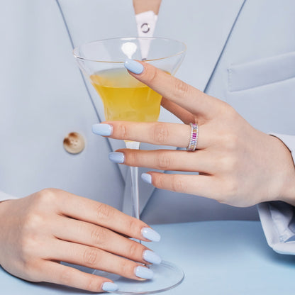 [Everoly JW]Dainty Kaleidoscopic Emerald Cut Daily Ring