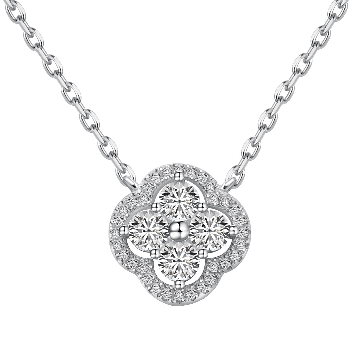 [Everoly JW]Exquisite Necklace With Four-Leaf Clover Flower Design