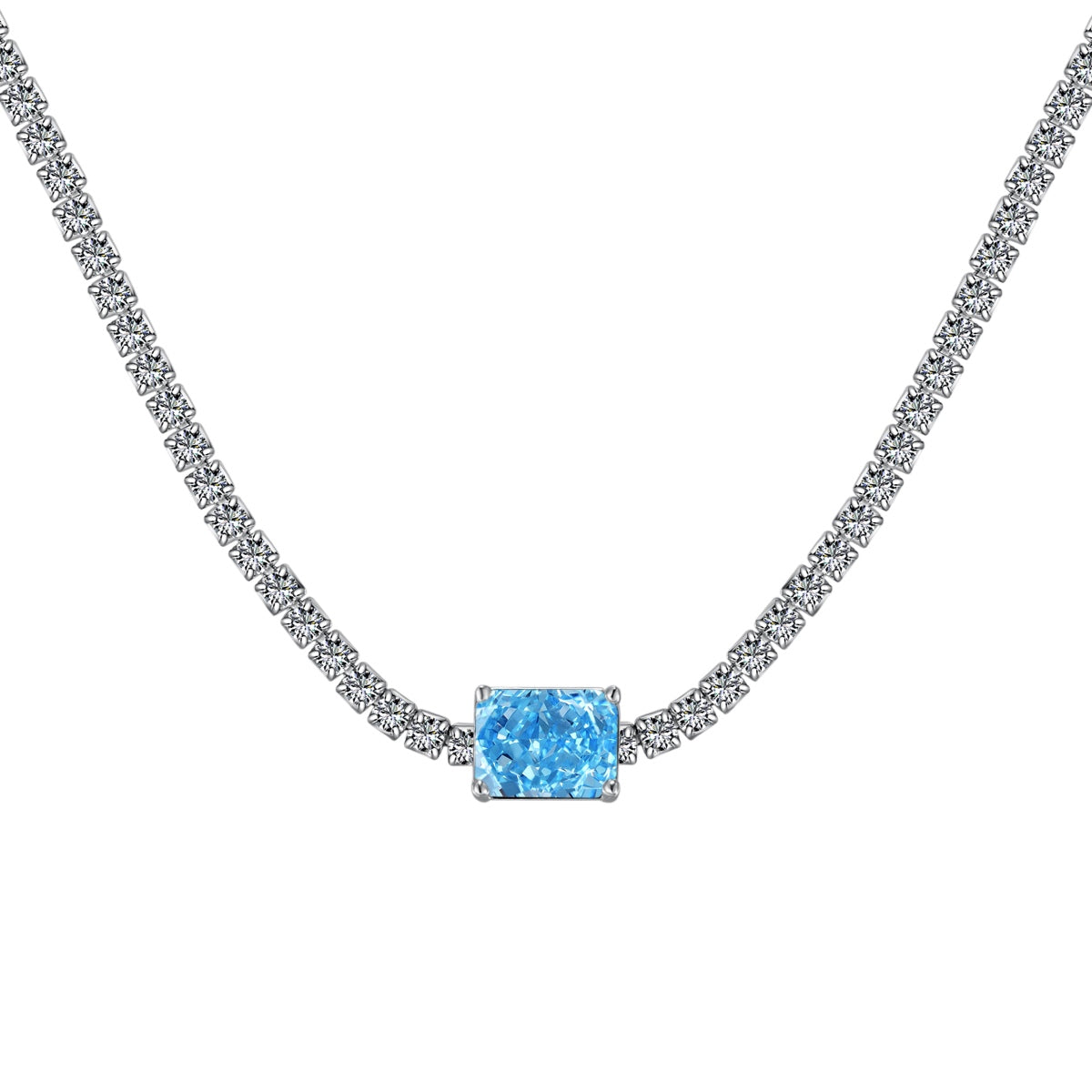 [Everoly JW]2.0 carat Ornate Emerald Cut Necklace