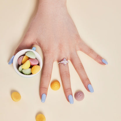 [Everoly JW]Luxurious Colorful Flower Shape Banquet Ring