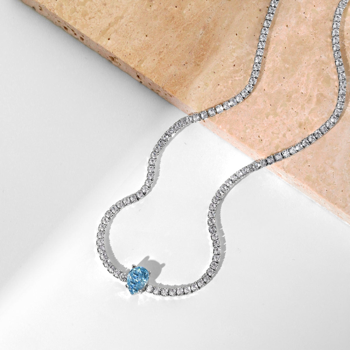 [Everoly JW]1.0 carat Unique Pear Cut Tennis Necklace