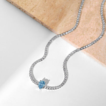 [Everoly JW]1.0 carat Unique Pear Cut Tennis Necklace
