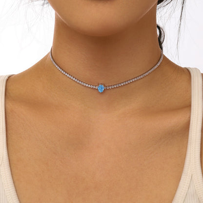 [Everoly JW]1.0 carat Unique Pear Cut Tennis Necklace