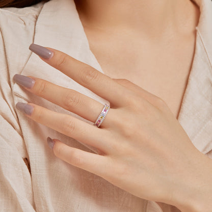 [Everoly JW]Delicate Colorful Round Cut Daily Ring