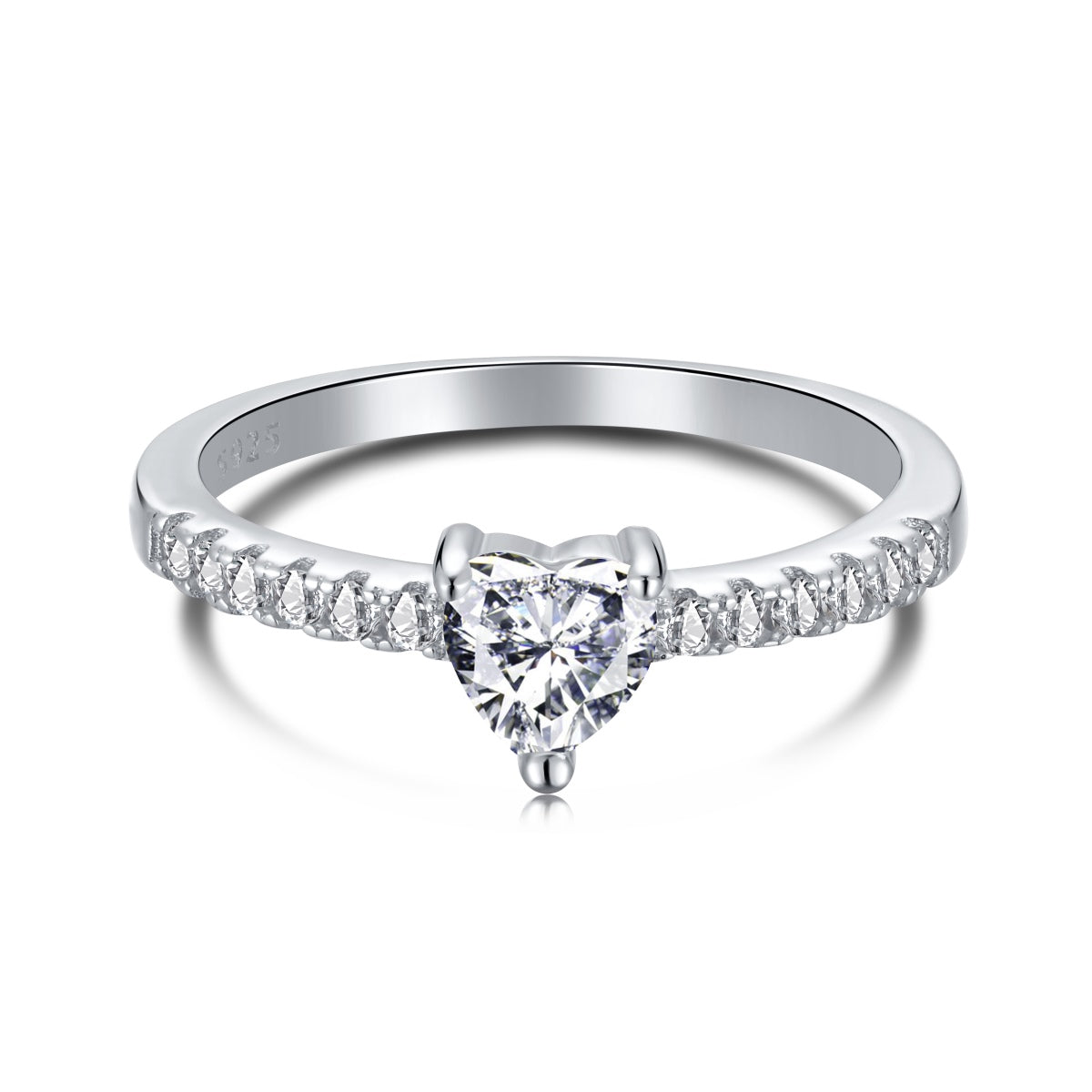 [Everoly JW]0.5 Carat CaratEternity Charming Heart Shape Lover Ring