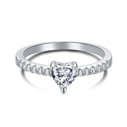 [Everoly JW]0.5 Carat CaratEternity Charming Heart Shape Lover Ring