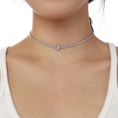 [Everoly JW]1.0 carat Unique Pear Cut Tennis Necklace