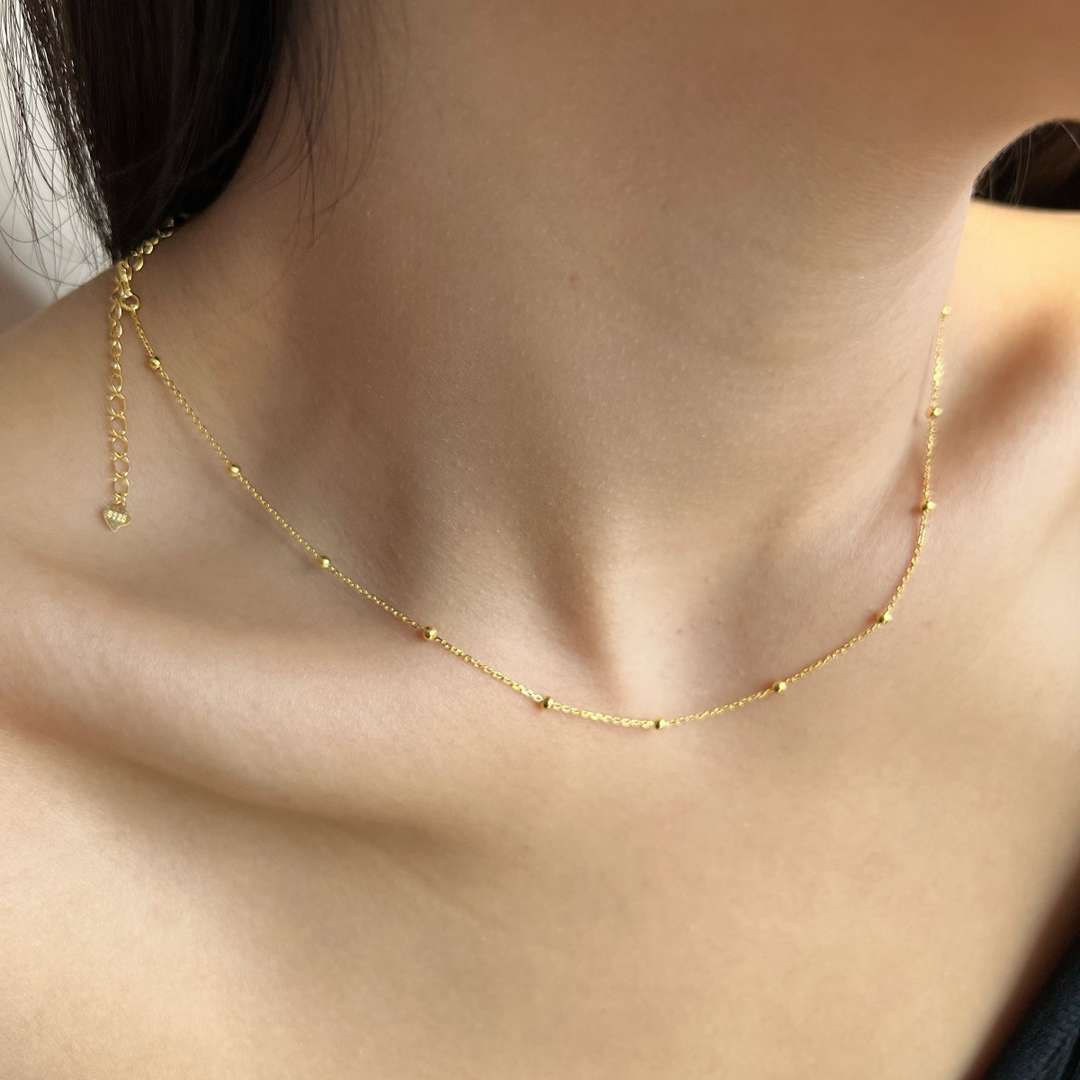 [Everoly JW]Small Bead Clavicle Chain Simple Necklace