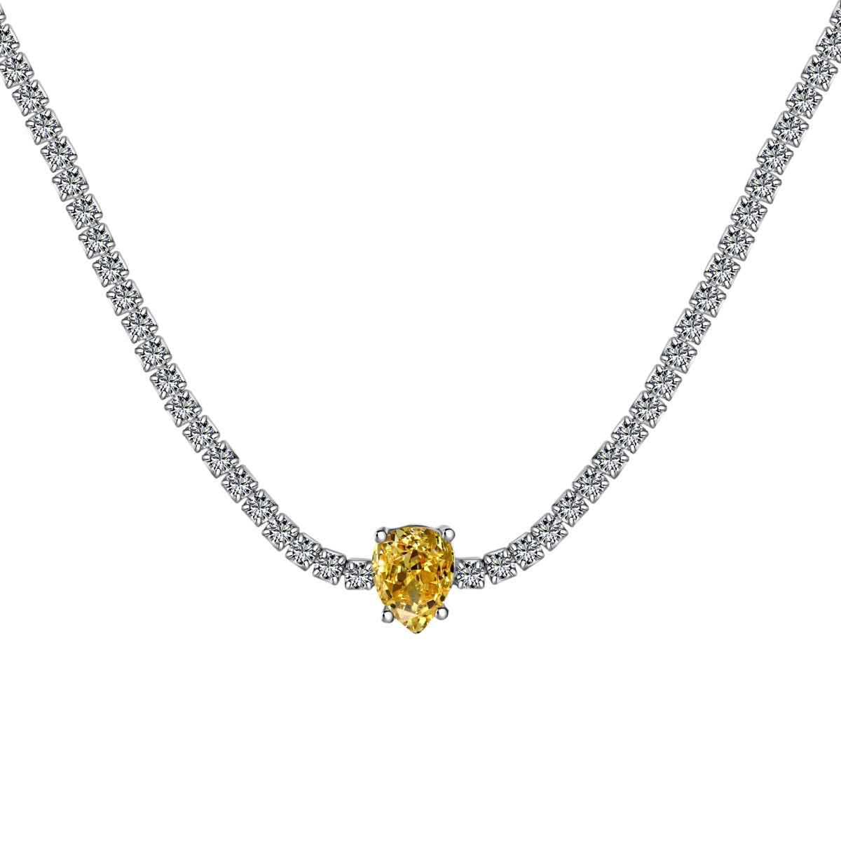 [Everoly JW]1.0 carat Unique Pear Cut Tennis Necklace