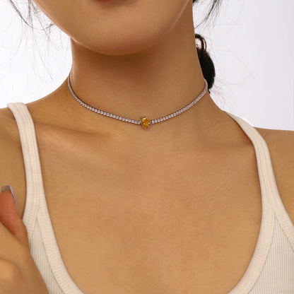 [Everoly JW]1.0 carat Unique Pear Cut Tennis Necklace