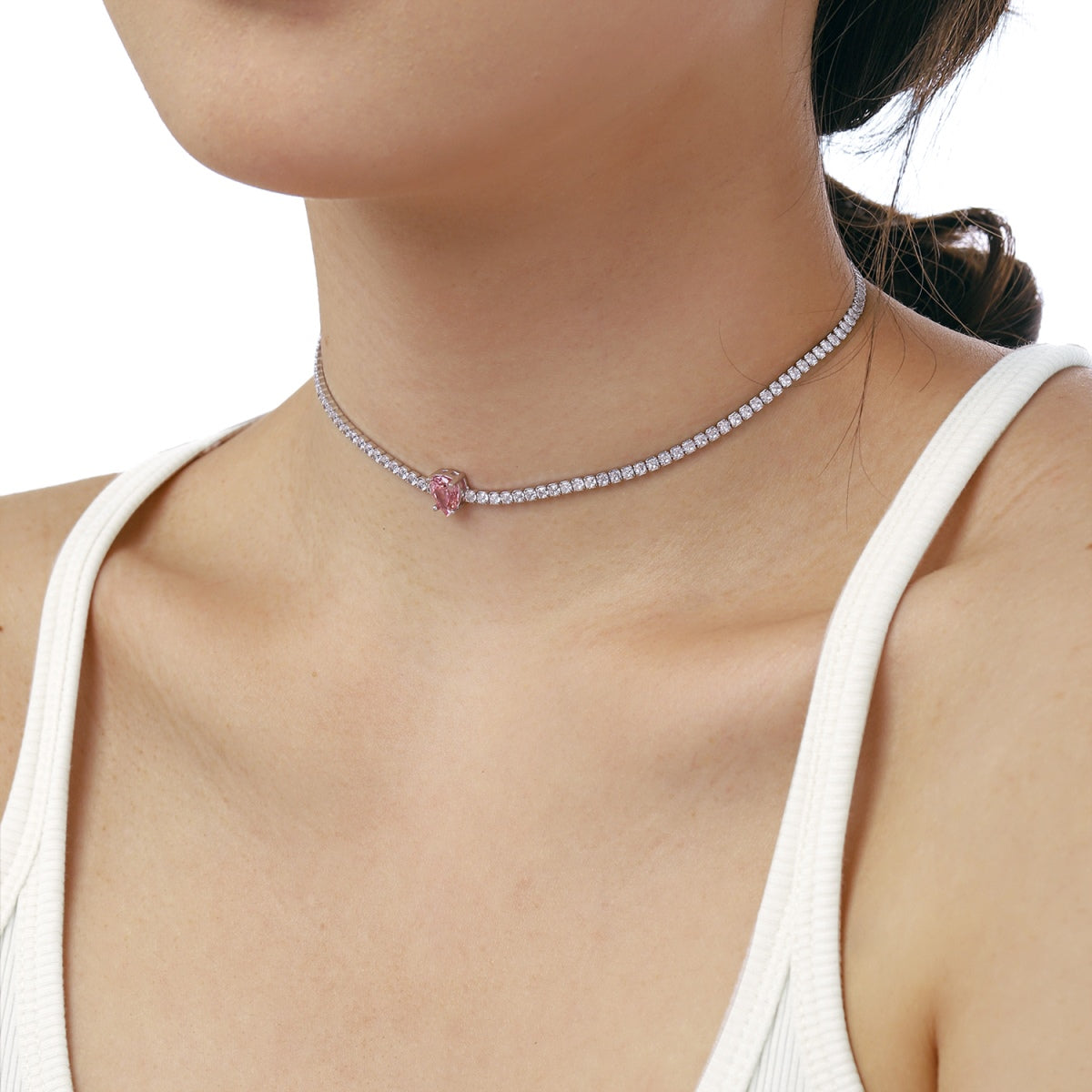 [Everoly JW]1.0 carat Unique Pear Cut Tennis Necklace