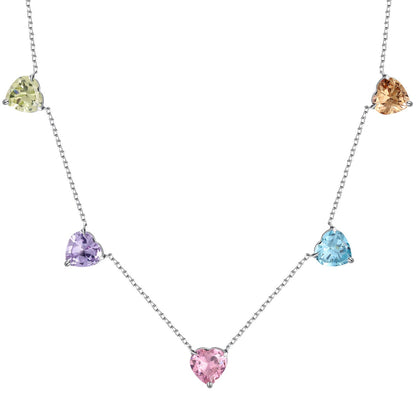 [Everoly JW]Sparkling Colorful Heart Cut Necklace