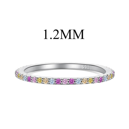 [Everoly JW]Ornate Colorful Round Cut Tennis Ring