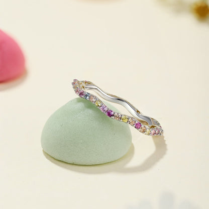 [Everoly JW]Dainty Colorful Round Cut Party Ring