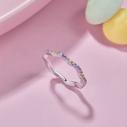 [Everoly JW]Dainty Colorful Round Cut Party Ring