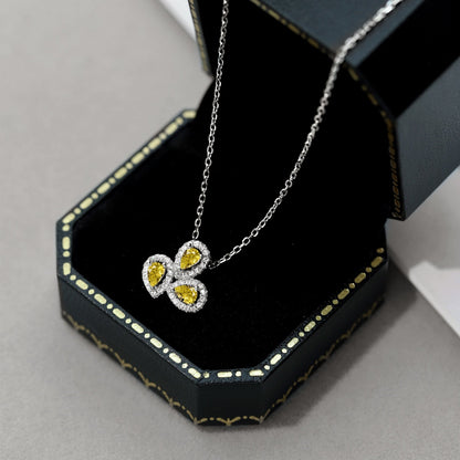 [Everoly JW]Elegant Flower Shape Pear Cut Necklace
