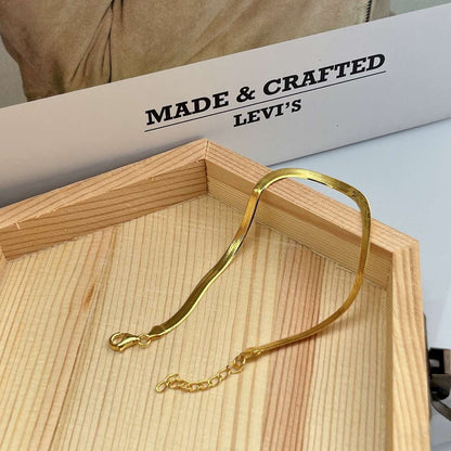 [Everoly JW]Flat Snake Bone Chain Blade Necklace