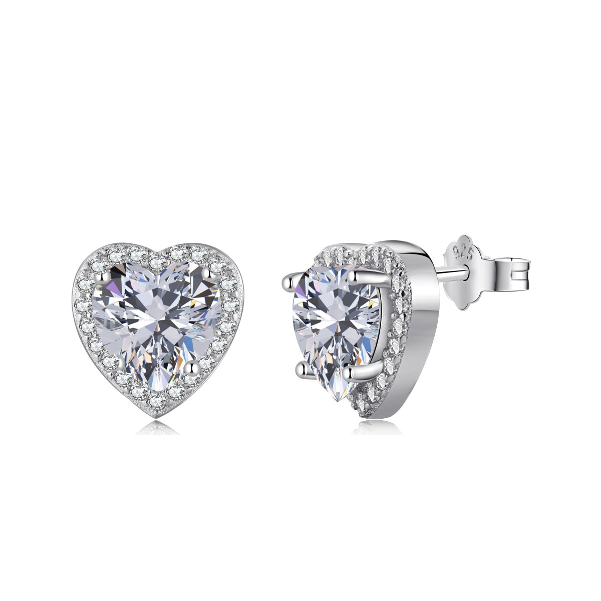 [Everoly JW]Sparkling Heart Shape Lover Earrings