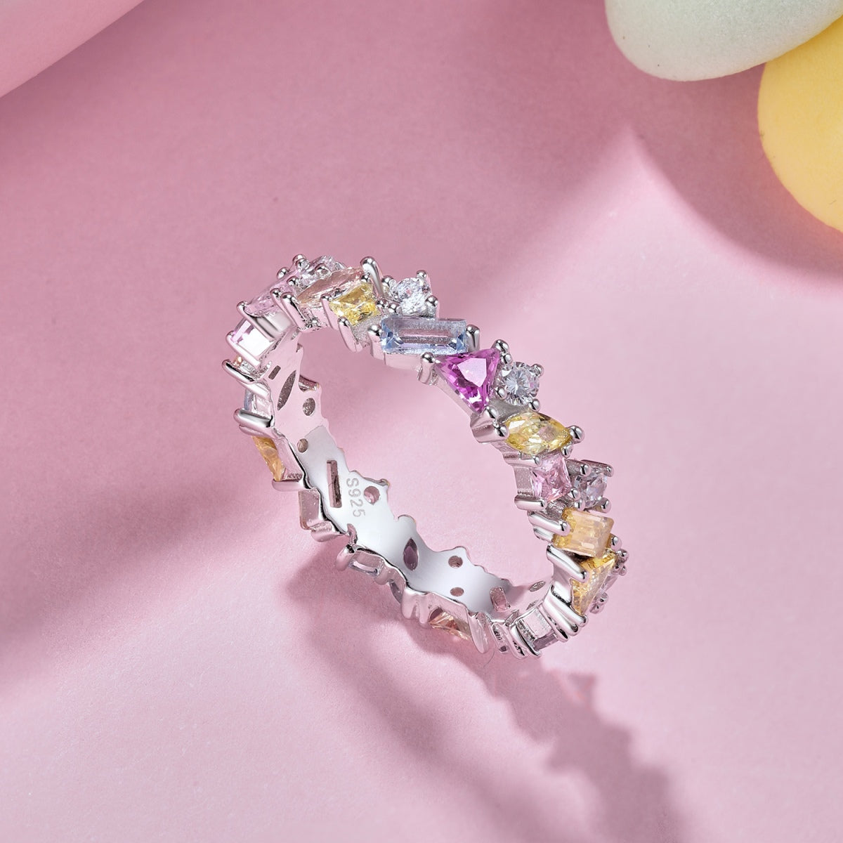 [Everoly JW]Dazzling Polychromatic Multi cut Daily Ring