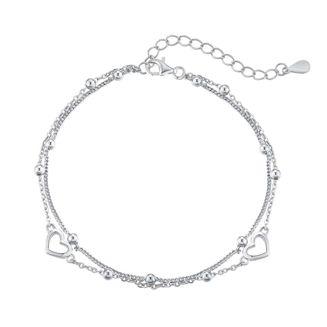 [Everoly JW]Dainty Double Layer Love Heart Bracelet