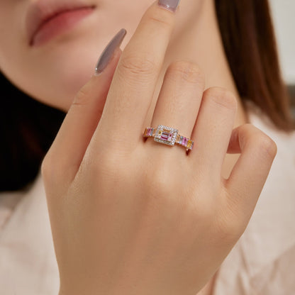 [Everoly JW]Exquisite Colorful Radiant Cut Party Ring