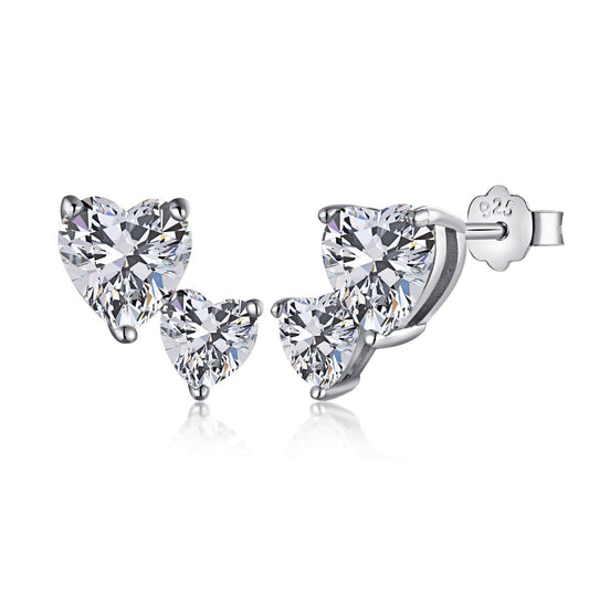 [Everoly JW]Double Heart-Shape Classic Princess Style Earrings