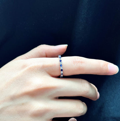 [Everoly JW]Exquisite Colorful Round Cut Tennis Ring