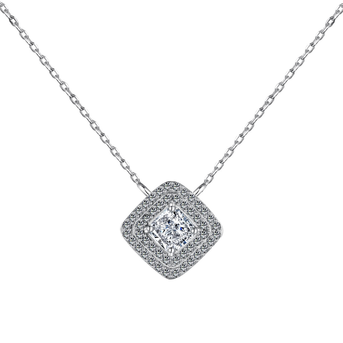 [Everoly JW]Sparkling Asscher Cut Necklace