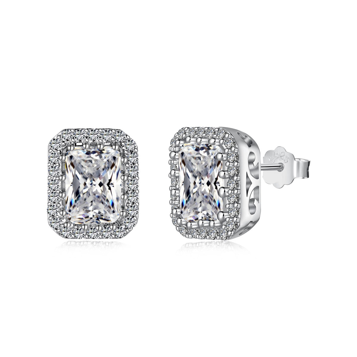 [Everoly JW]1.0 Carat Luxurious Dainty Emerald Cut Daily Earrings