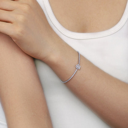 [Everoly JW]Luxurious Dazzling Square Shape Banquet Bracelet