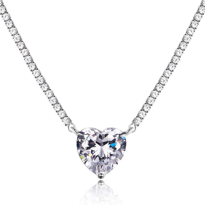 [Everoly JW]8.0 Carat Versatile Colorful Sweet Heart-Shaped Tennis Necklace