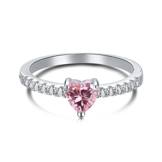 [Everoly JW]0.5 Carat CaratEternity Charming Heart Shape Lover Ring