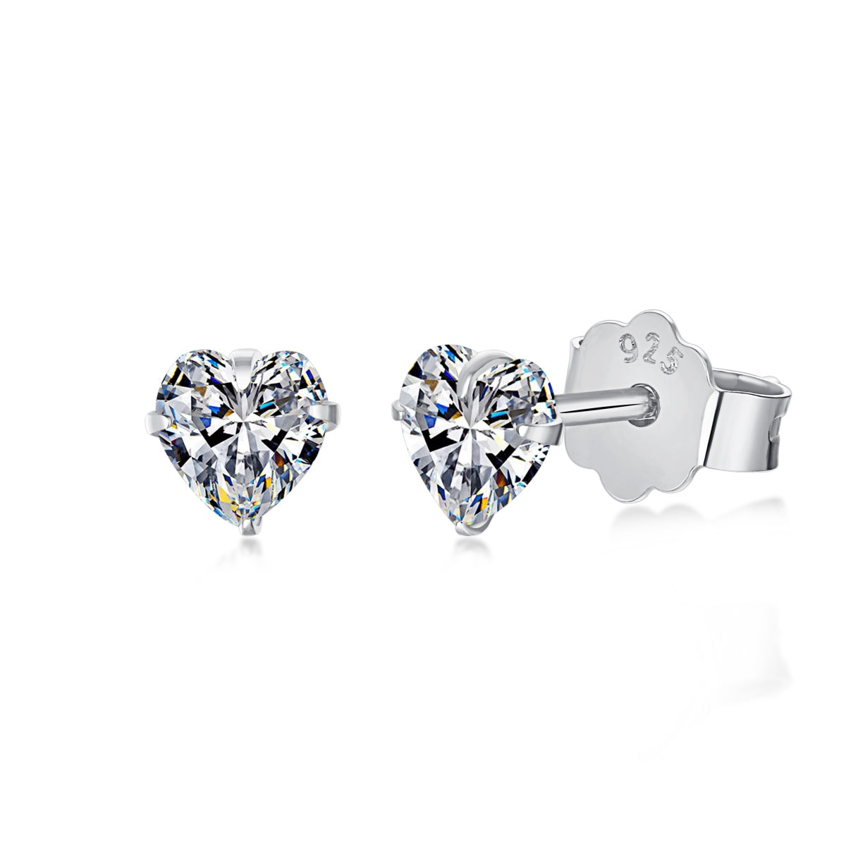 [Everoly JW]Sparkling Heart Shaped Simple Earrings