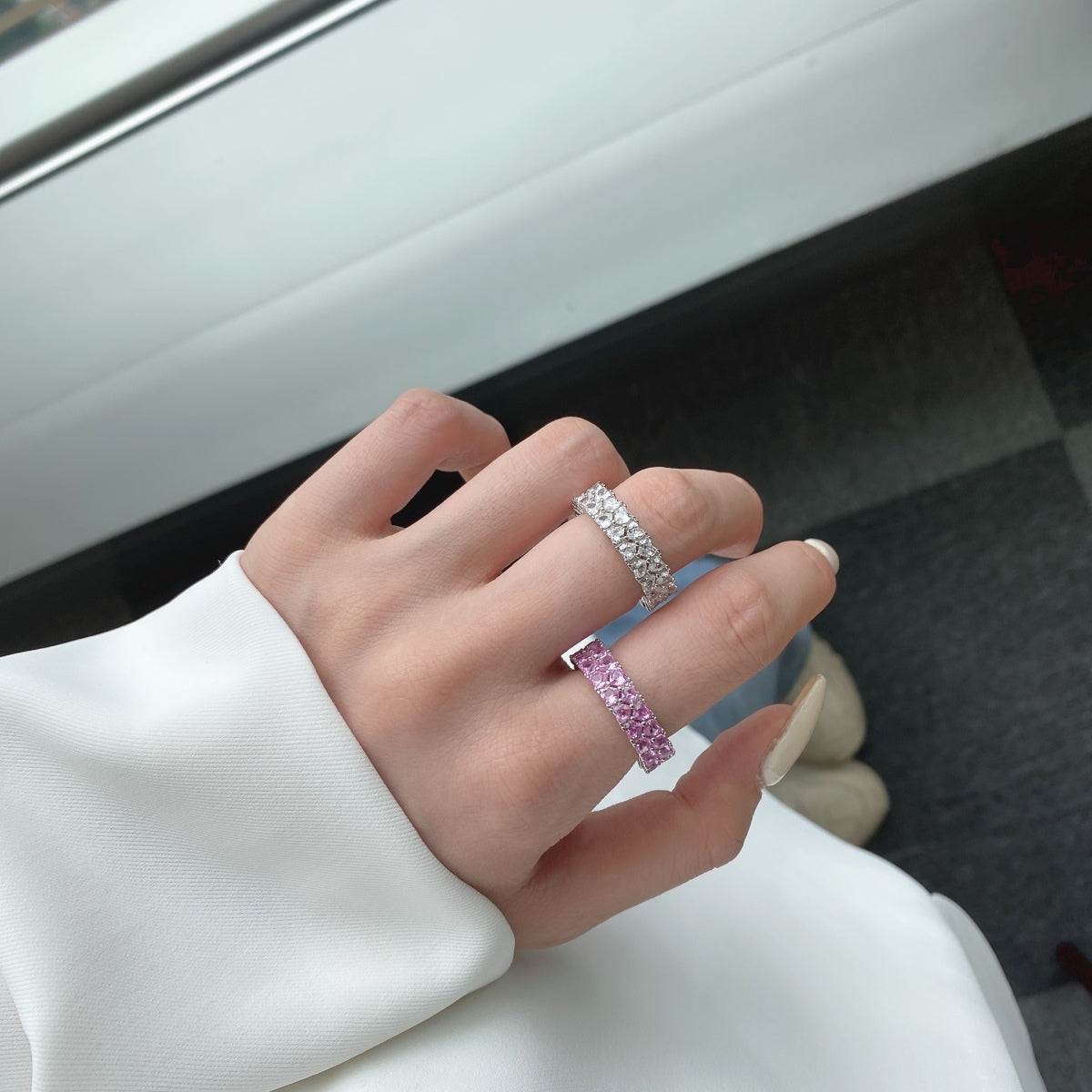 [Everoly JW]Sparkling Full Heart Ring