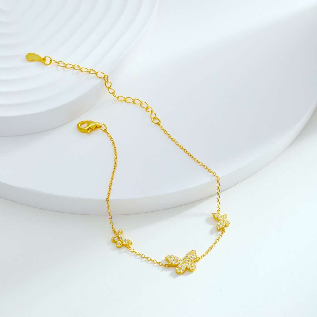 [Everoly JW]Delicate Butterfly Pendant Bracelet